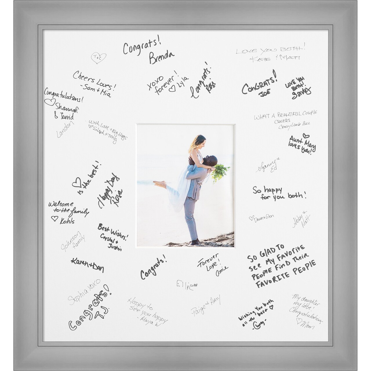 Flair Signature Mat Picture Frame, Photo Frame Wedding Guest Book Alternative, Autograph Picture Mat for Signature Board, Wedding Celebrations Graduations Support Encouragement or Retirement